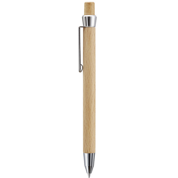 Holz-Kugelschreiber mit Nachhaltigkeits-Werbung